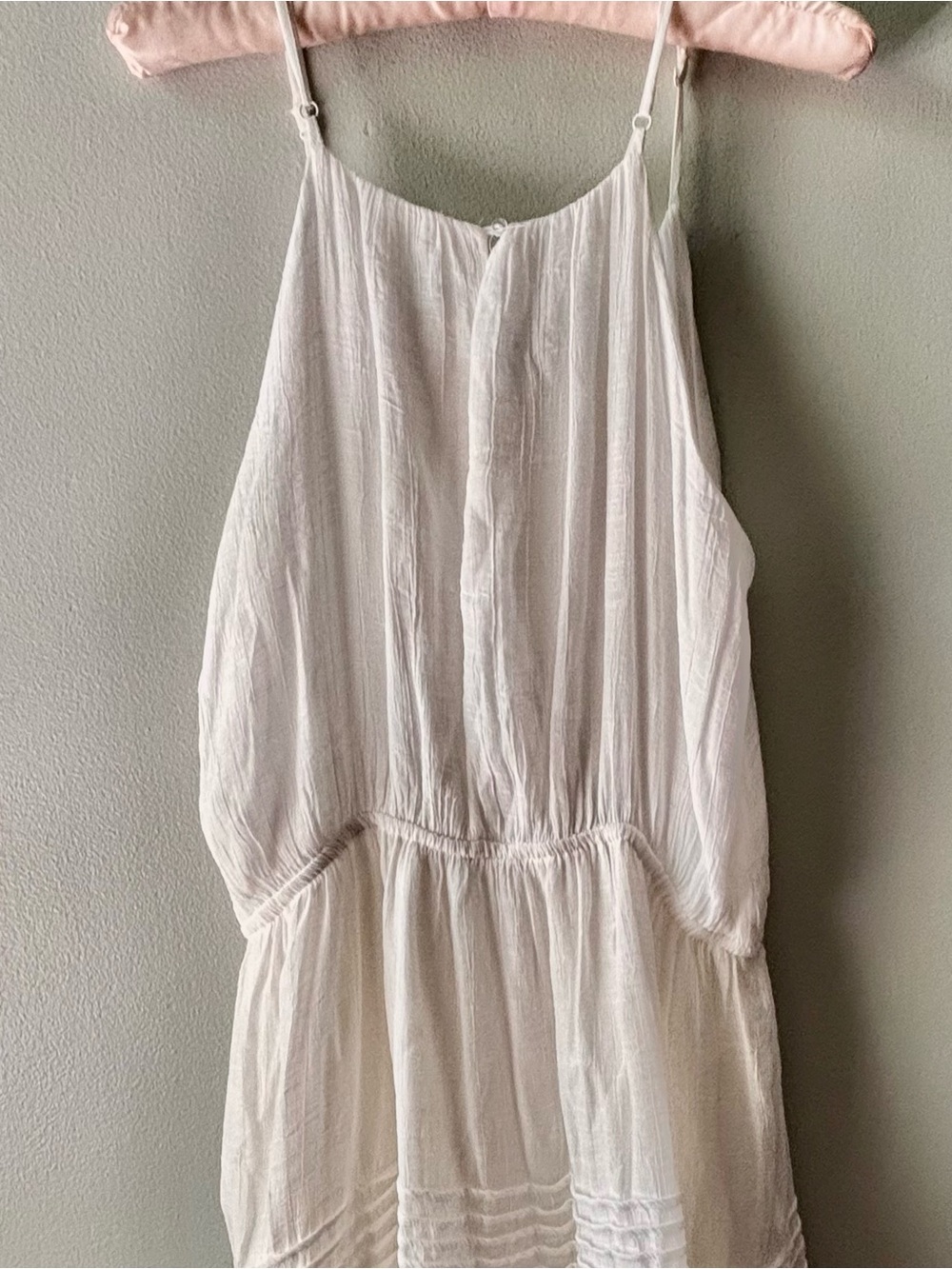 White Tiered Mini Dress Graduation Summer Events Boutique by Mustard Seed SZ L - Picture 6 of 6
